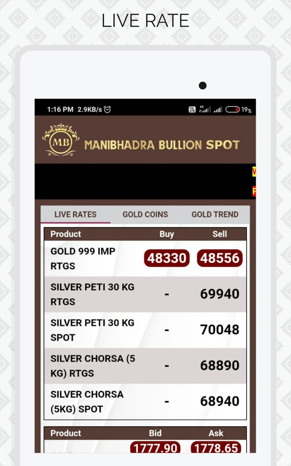 Manibhadra Bullion Spot | Indus Appstore | Screenshot