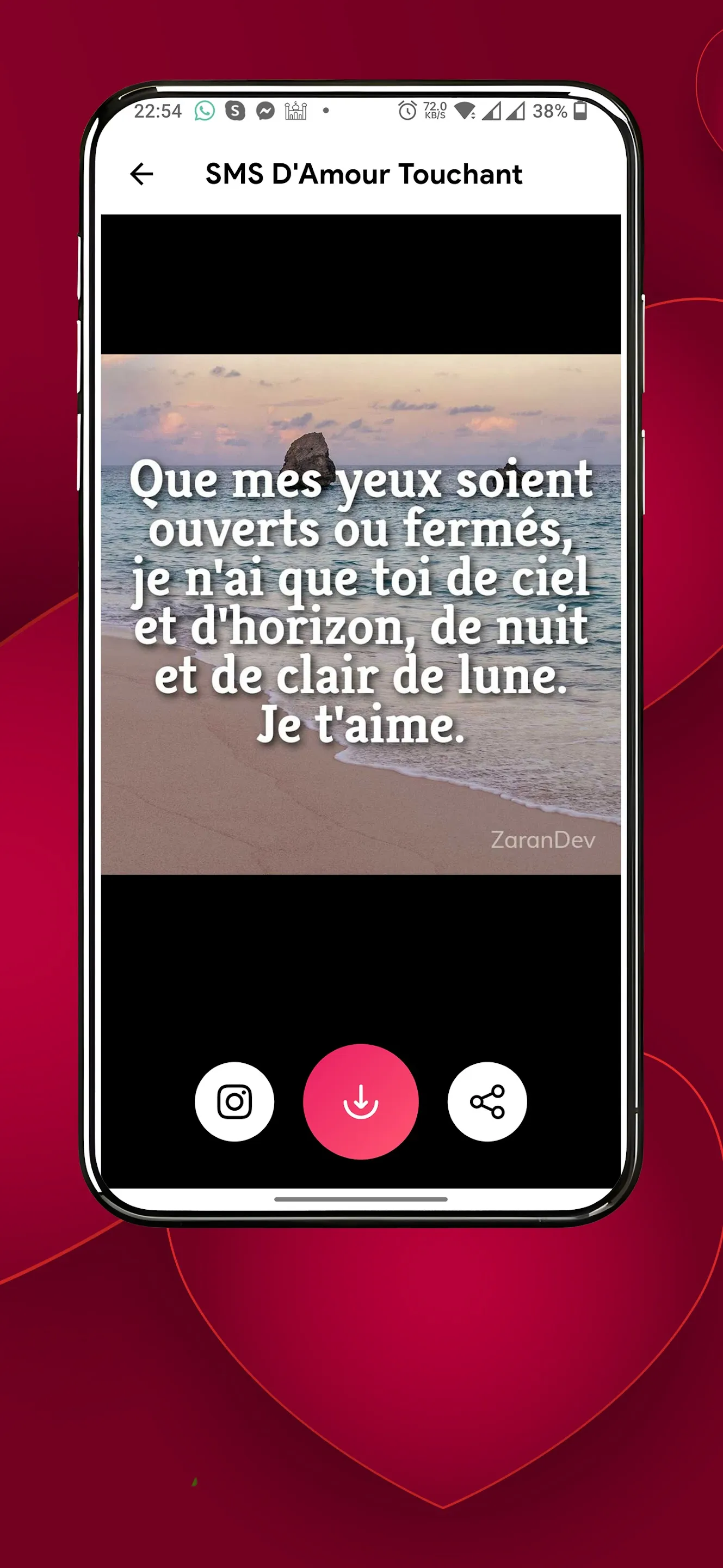 SMS Messages D'amour Touchant | Indus Appstore | Screenshot