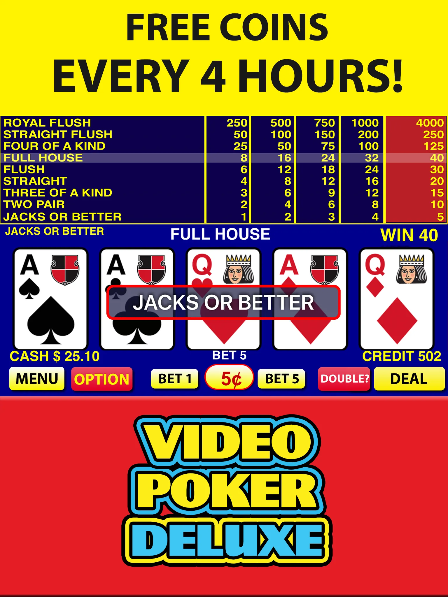 Video Poker Deluxe | Indus Appstore | Screenshot