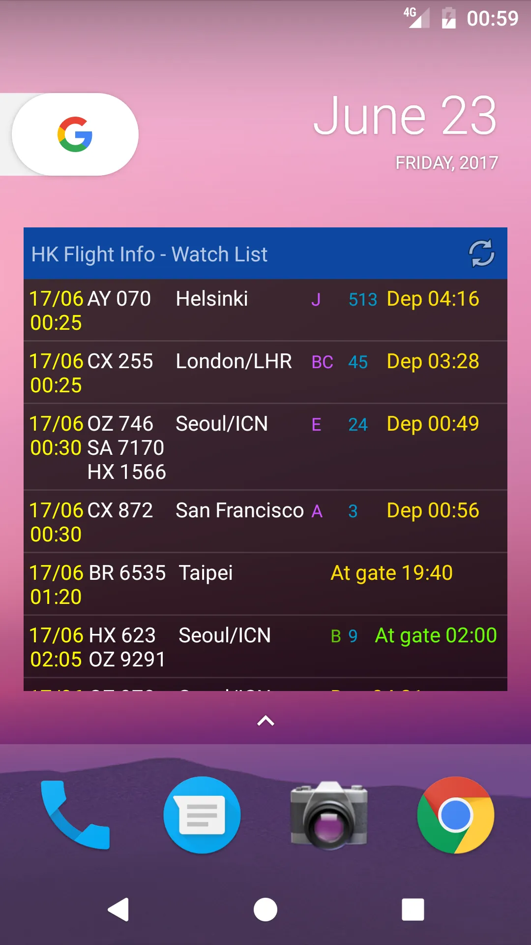 Hong Kong Flight Info | Indus Appstore | Screenshot