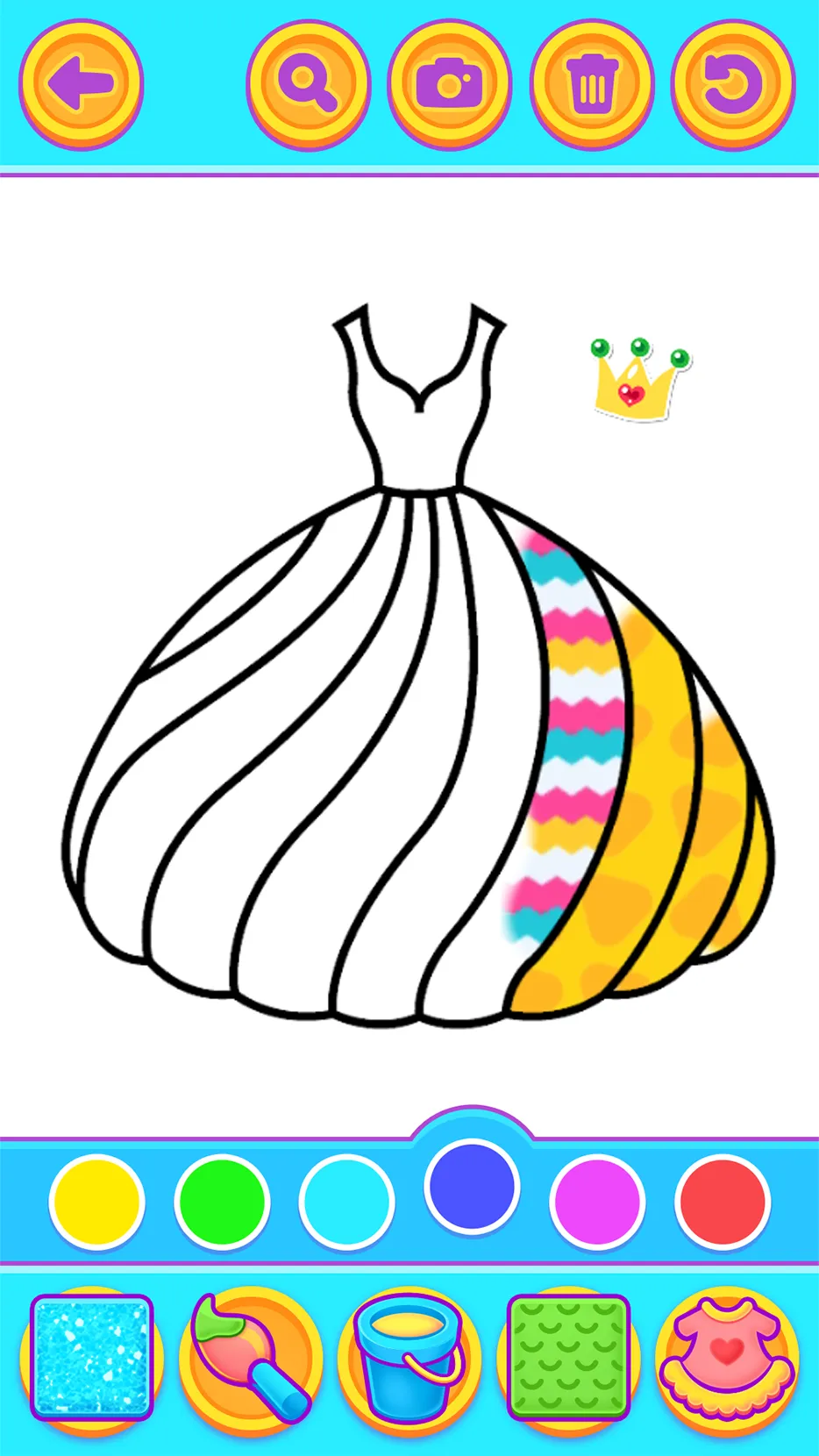 Glitter Dress Coloring | Indus Appstore | Screenshot