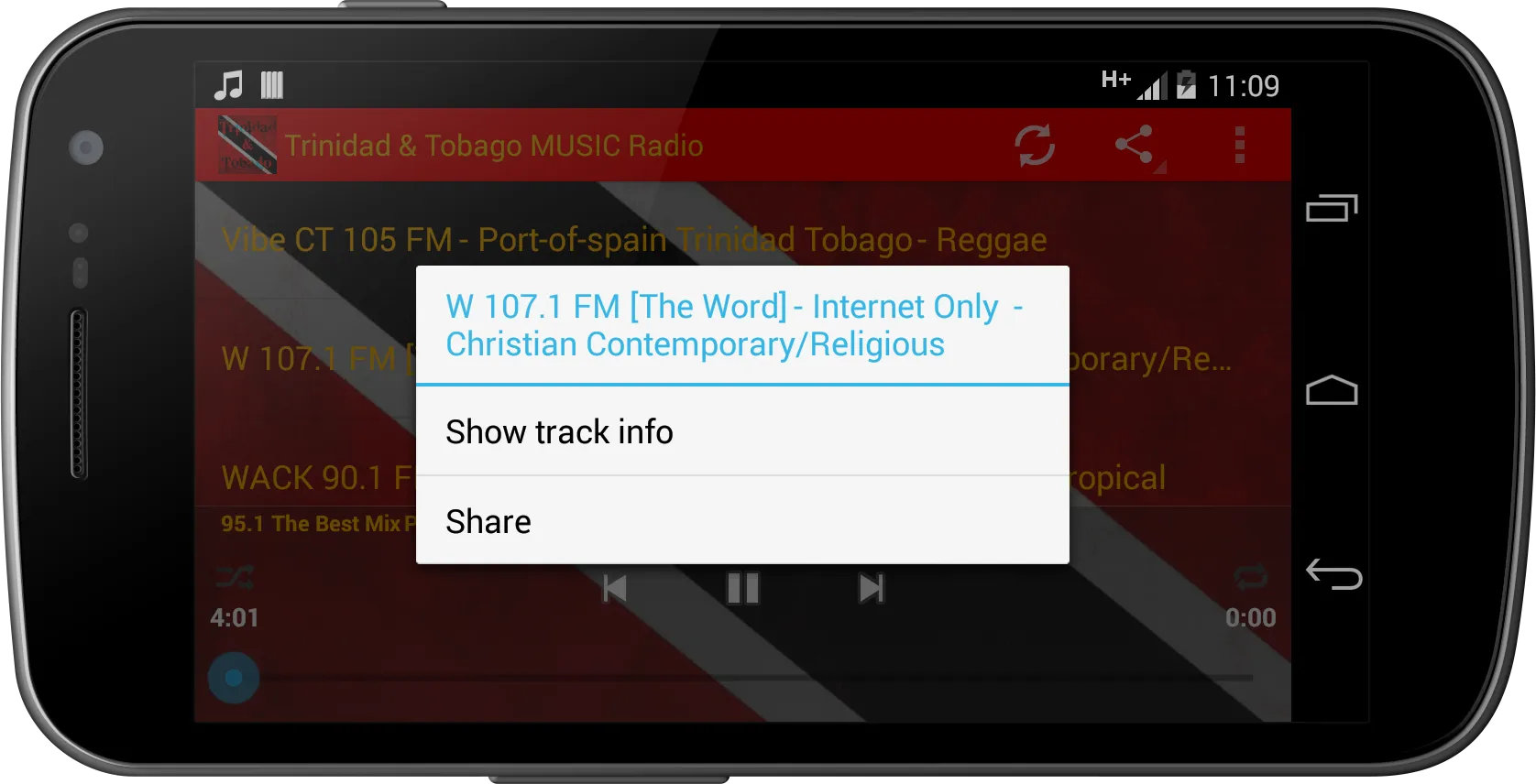 Trinidad & Tobago MUSIC Radio | Indus Appstore | Screenshot