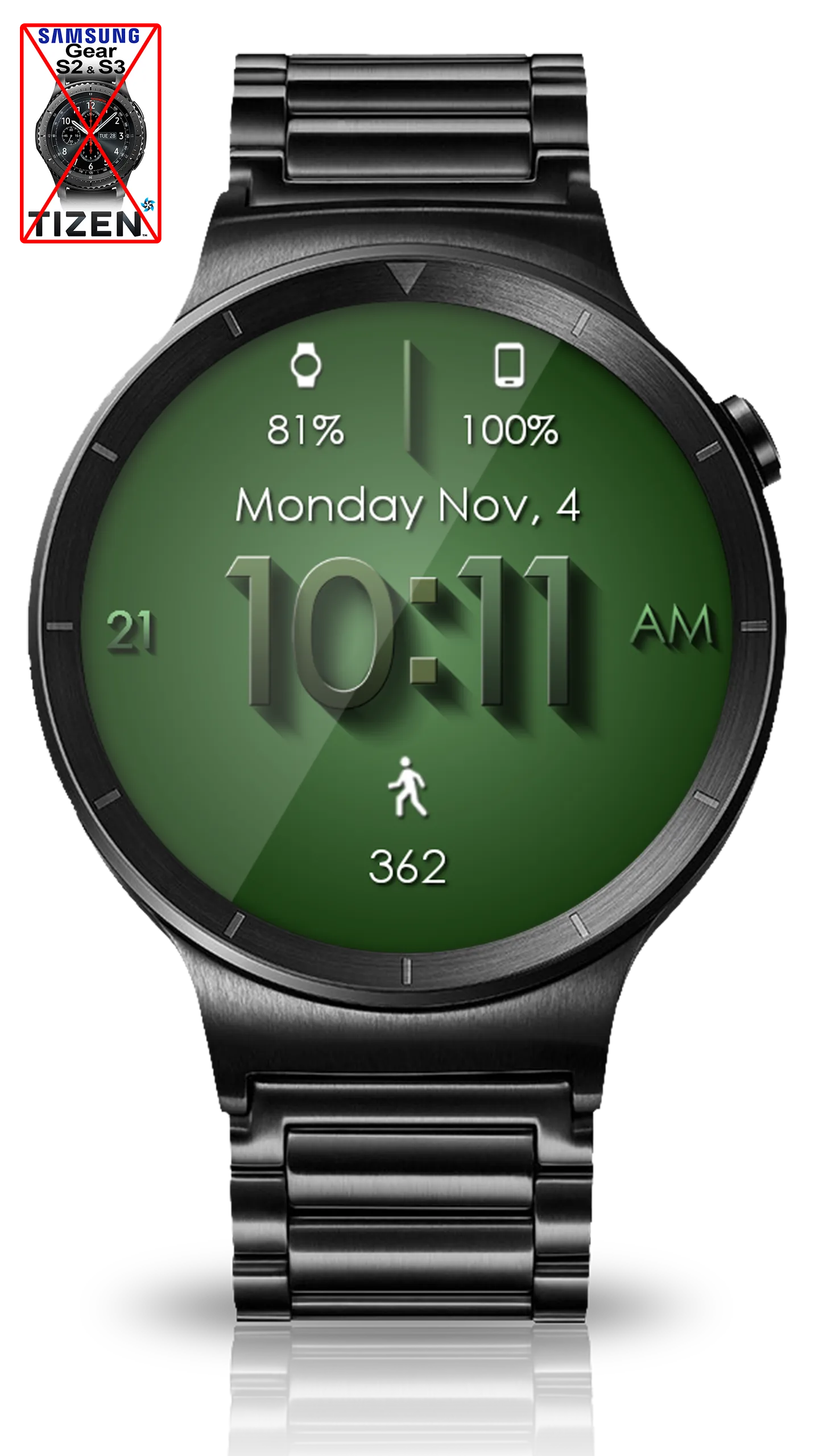 Material Shadow HD Watch Face | Indus Appstore | Screenshot