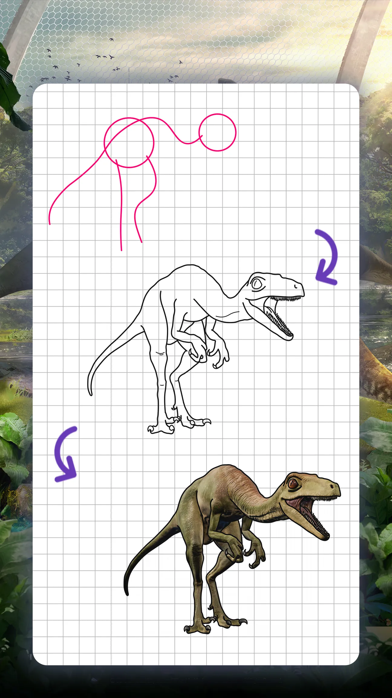 How to draw dinosaurs by steps | Indus Appstore | Screenshot