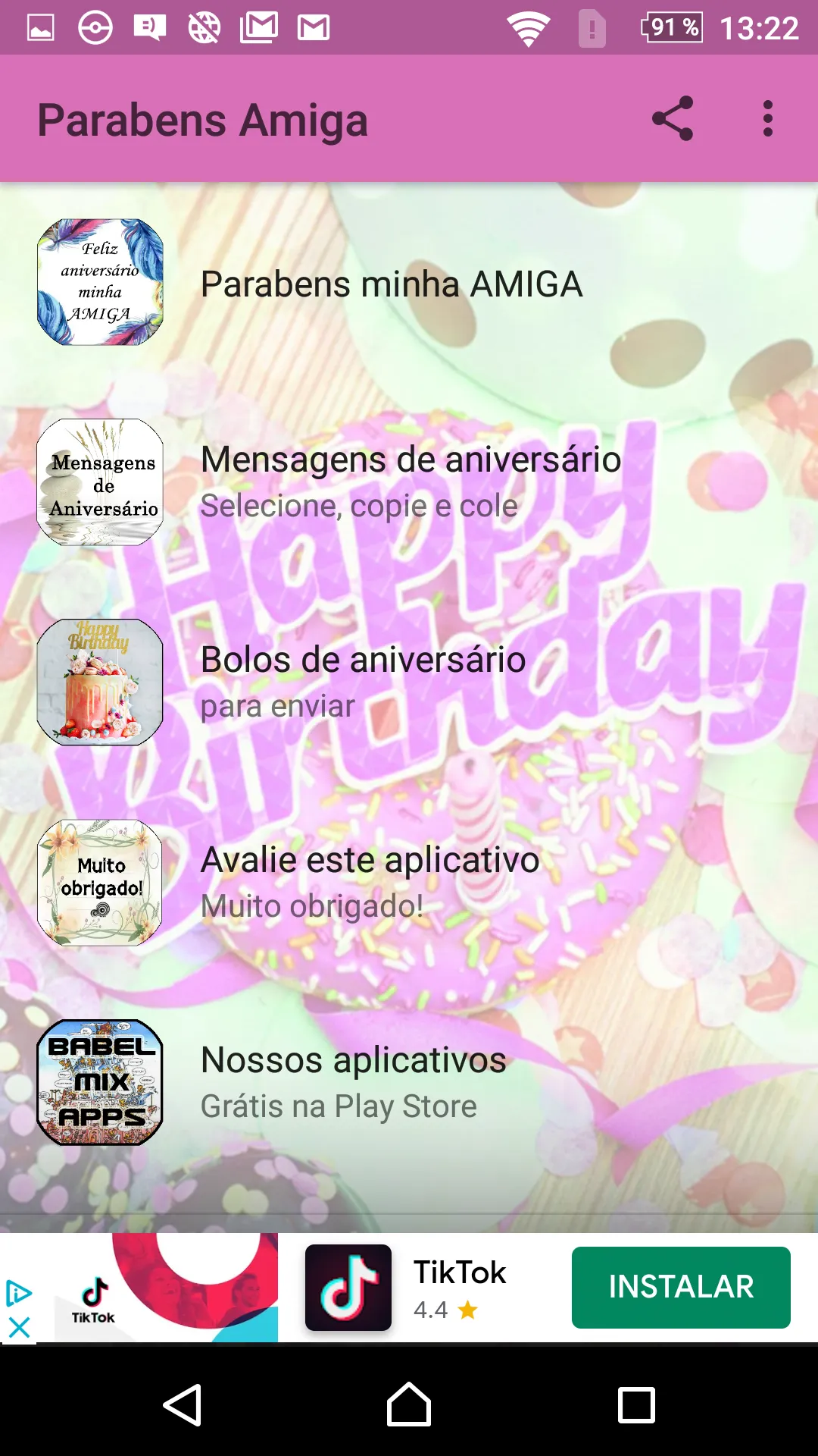 CARTÕES FELICITAR MINHA AMIGA | Indus Appstore | Screenshot