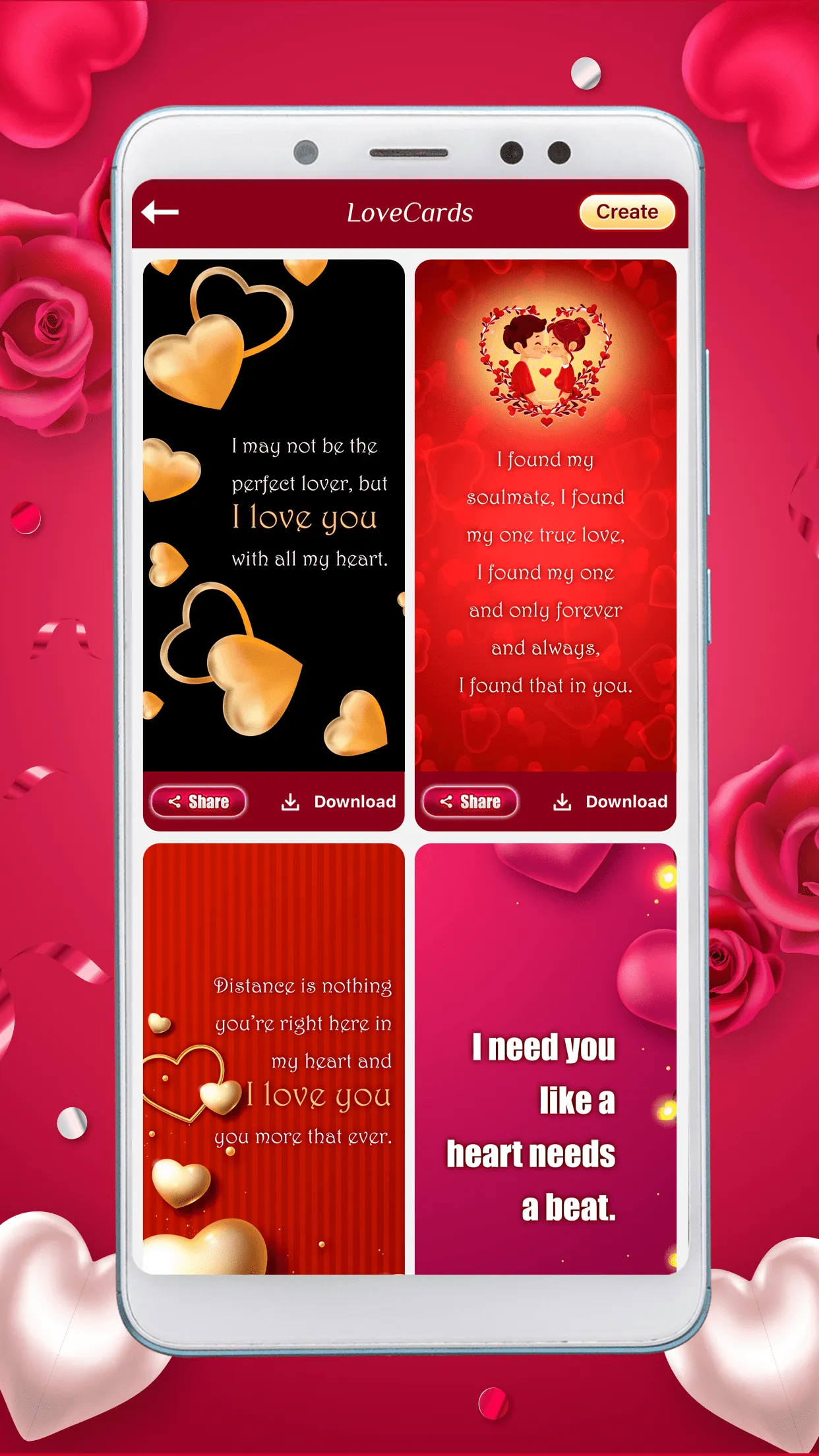 Love Quiz Cards Quotes | Indus Appstore | Screenshot