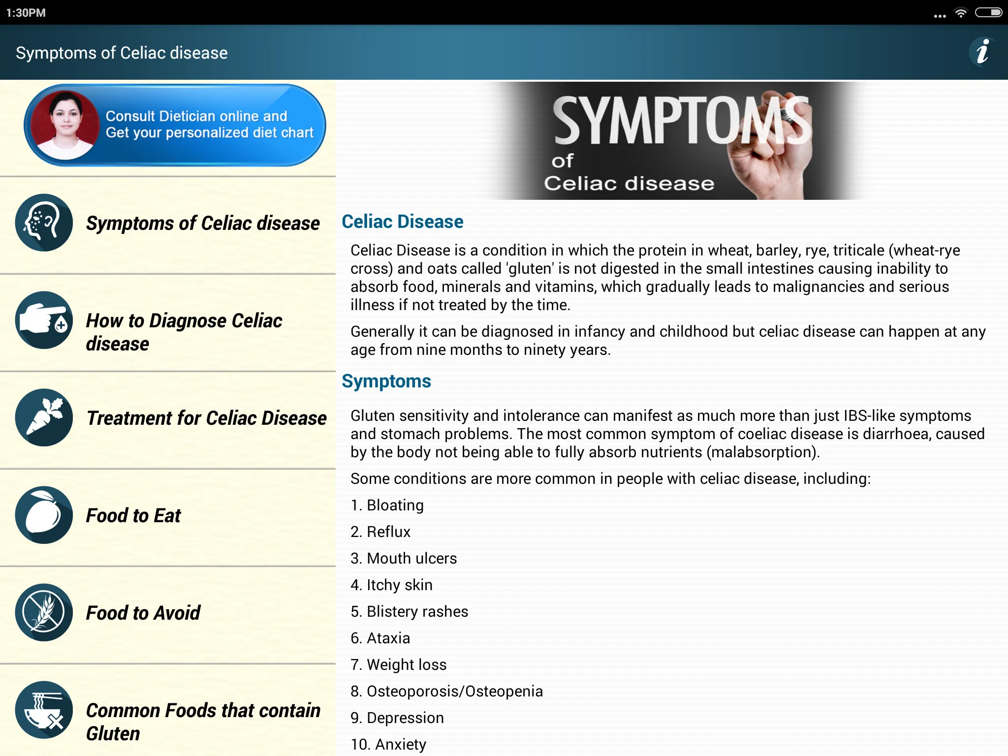 Celiac Disease Wheat & Gluten | Indus Appstore | Screenshot