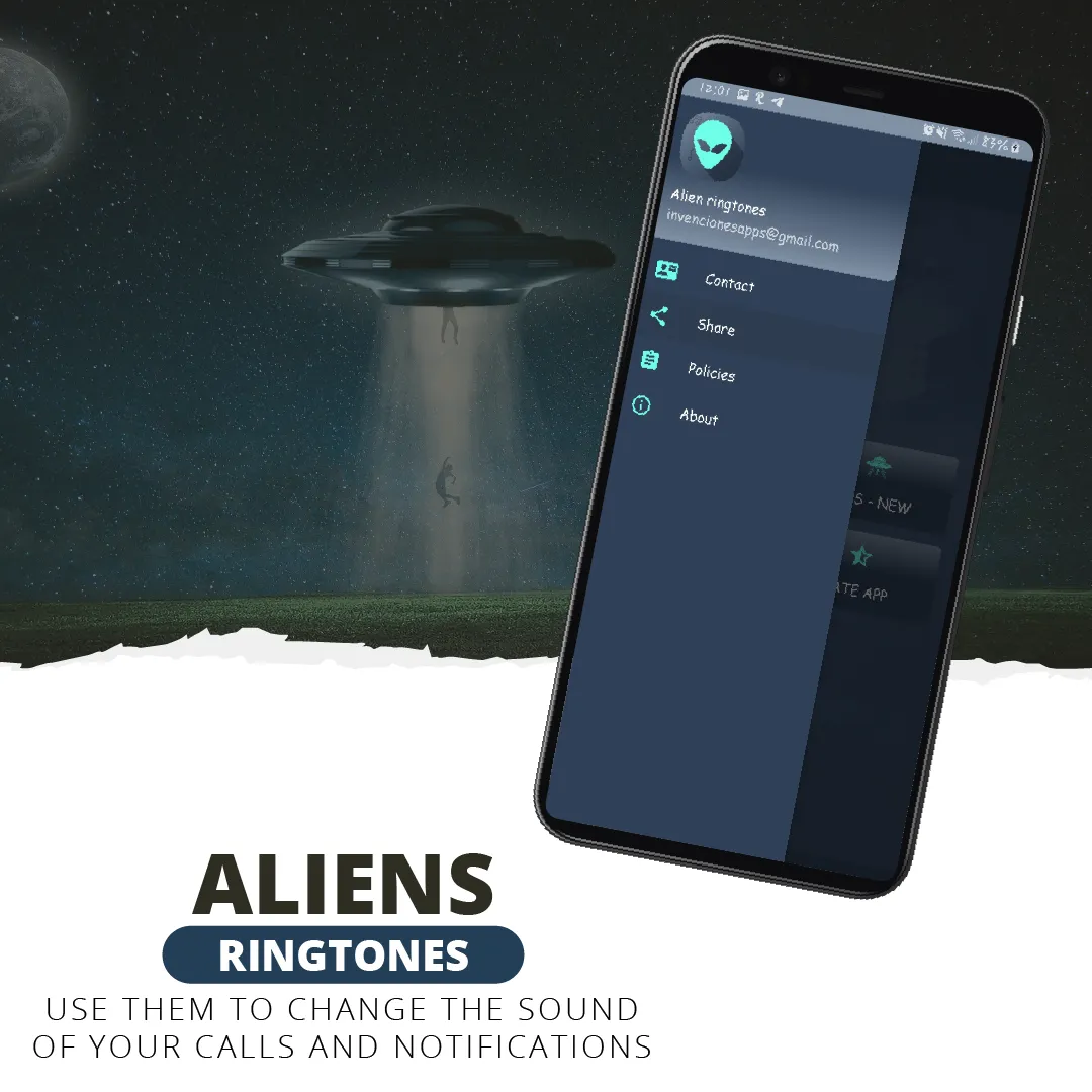 Alien ringtones, alien sounds | Indus Appstore | Screenshot