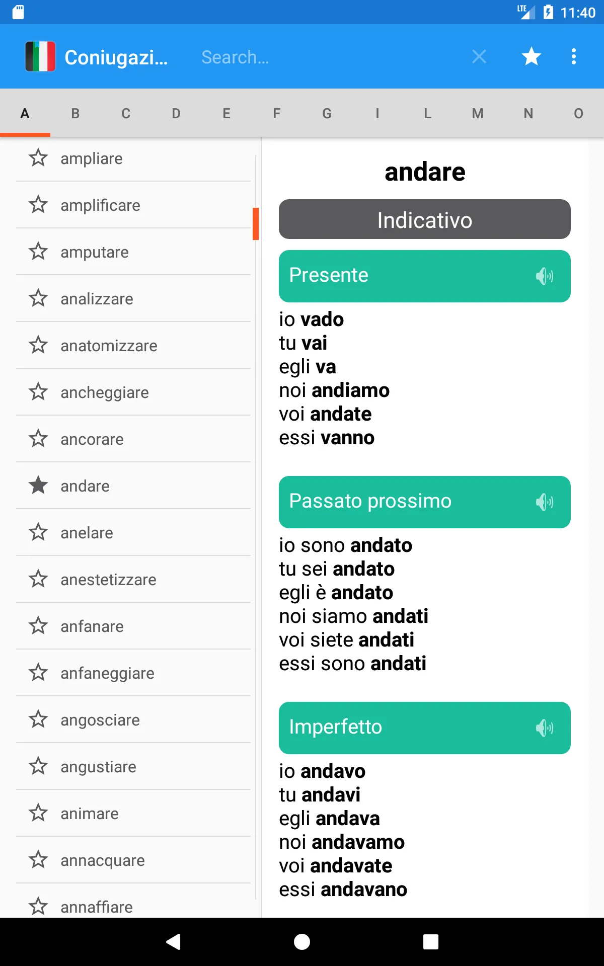 Coniugazione italiano | Indus Appstore | Screenshot