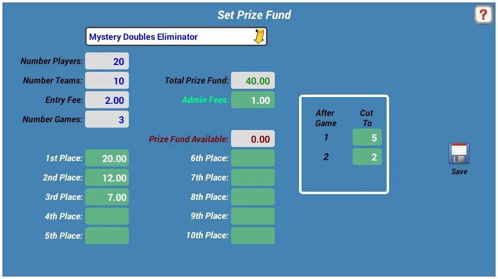 Bowling Brackets / Sidepots | Indus Appstore | Screenshot