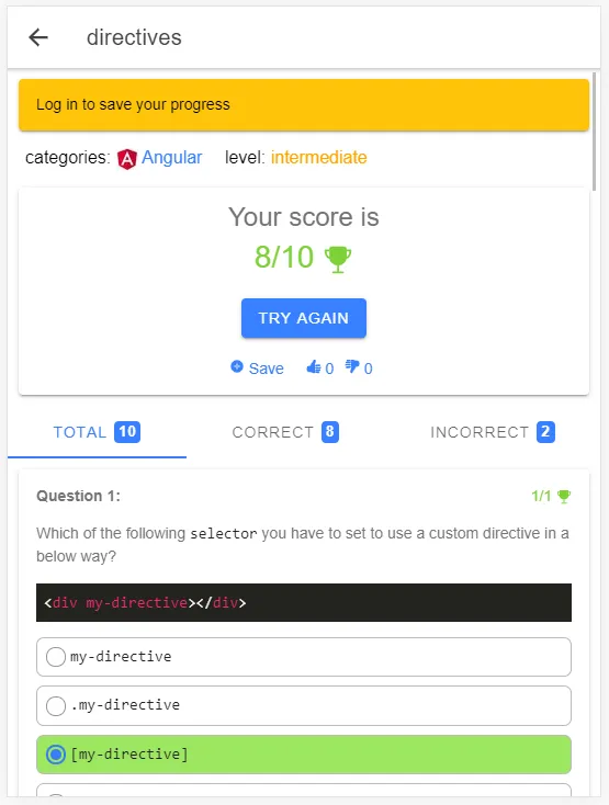 Angular Tests and Quizzes | Indus Appstore | Screenshot