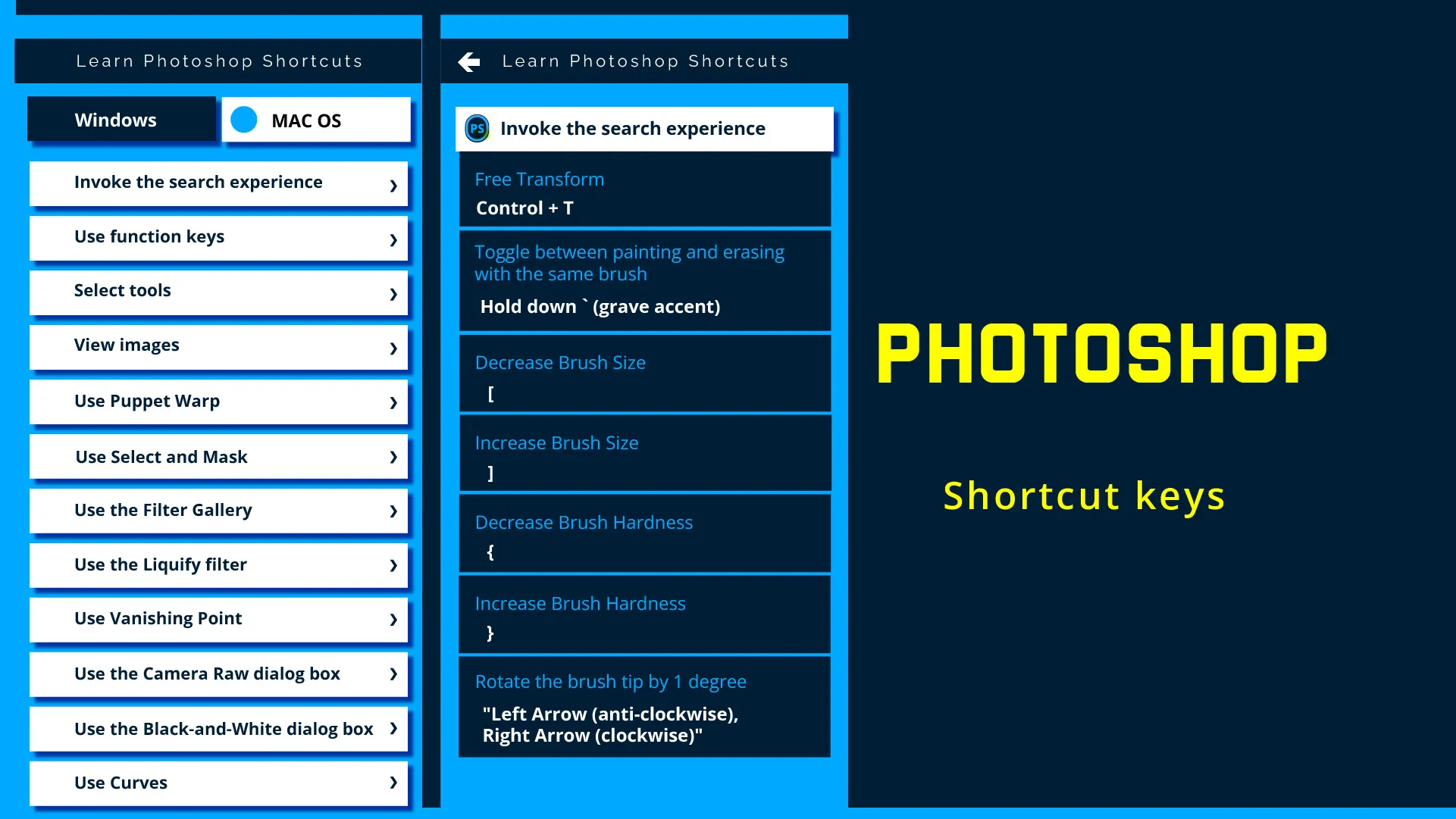 Graphic Tools Shortcuts Keys | Indus Appstore | Screenshot