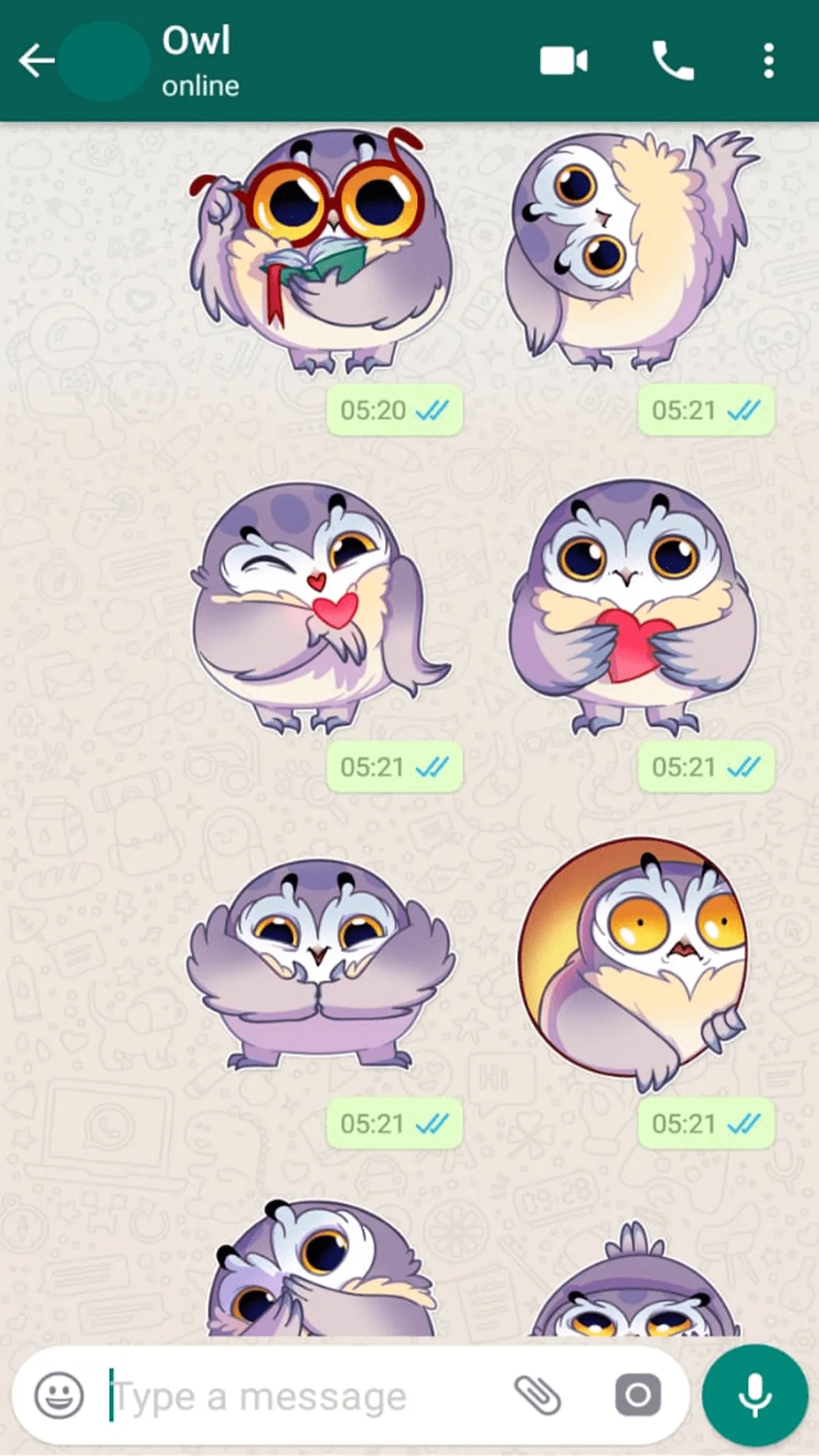 Cute Owl Stickers-WAStickerApp | Indus Appstore | Screenshot