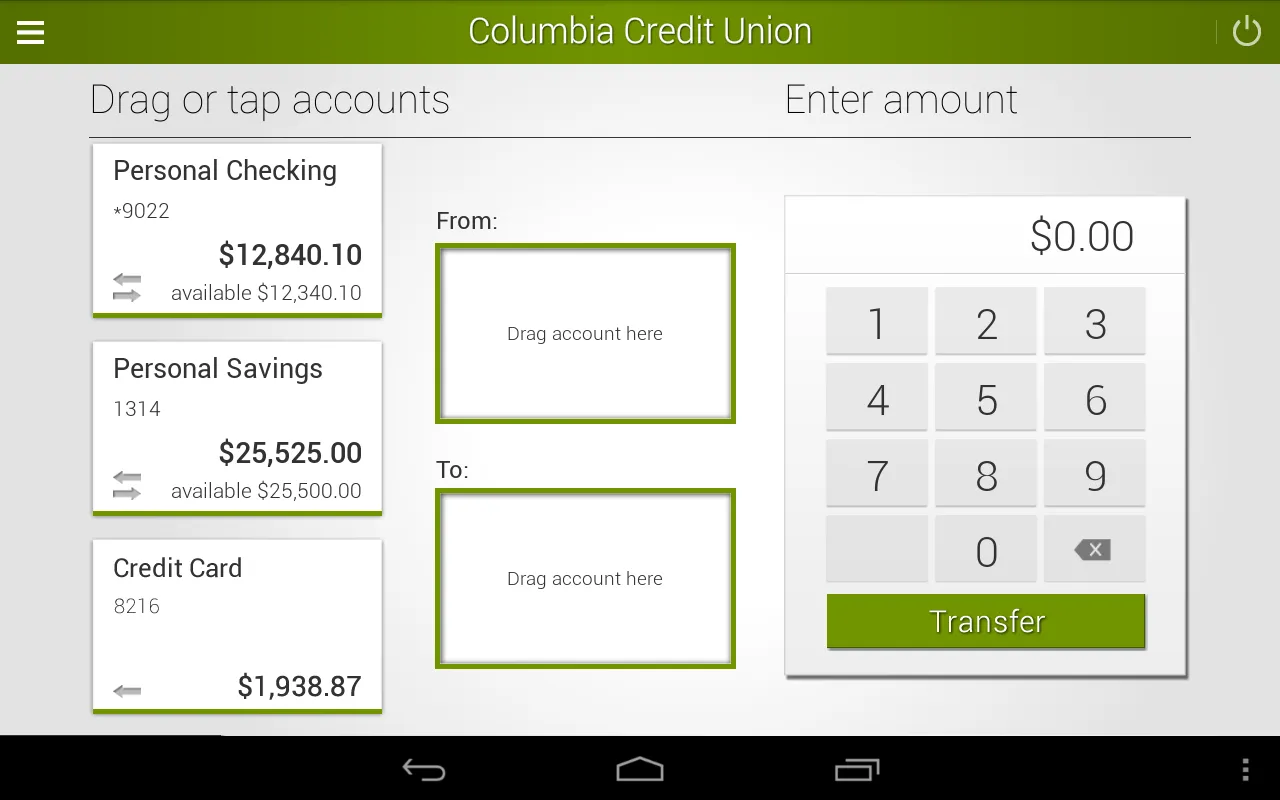 Columbia Credit Union | Indus Appstore | Screenshot