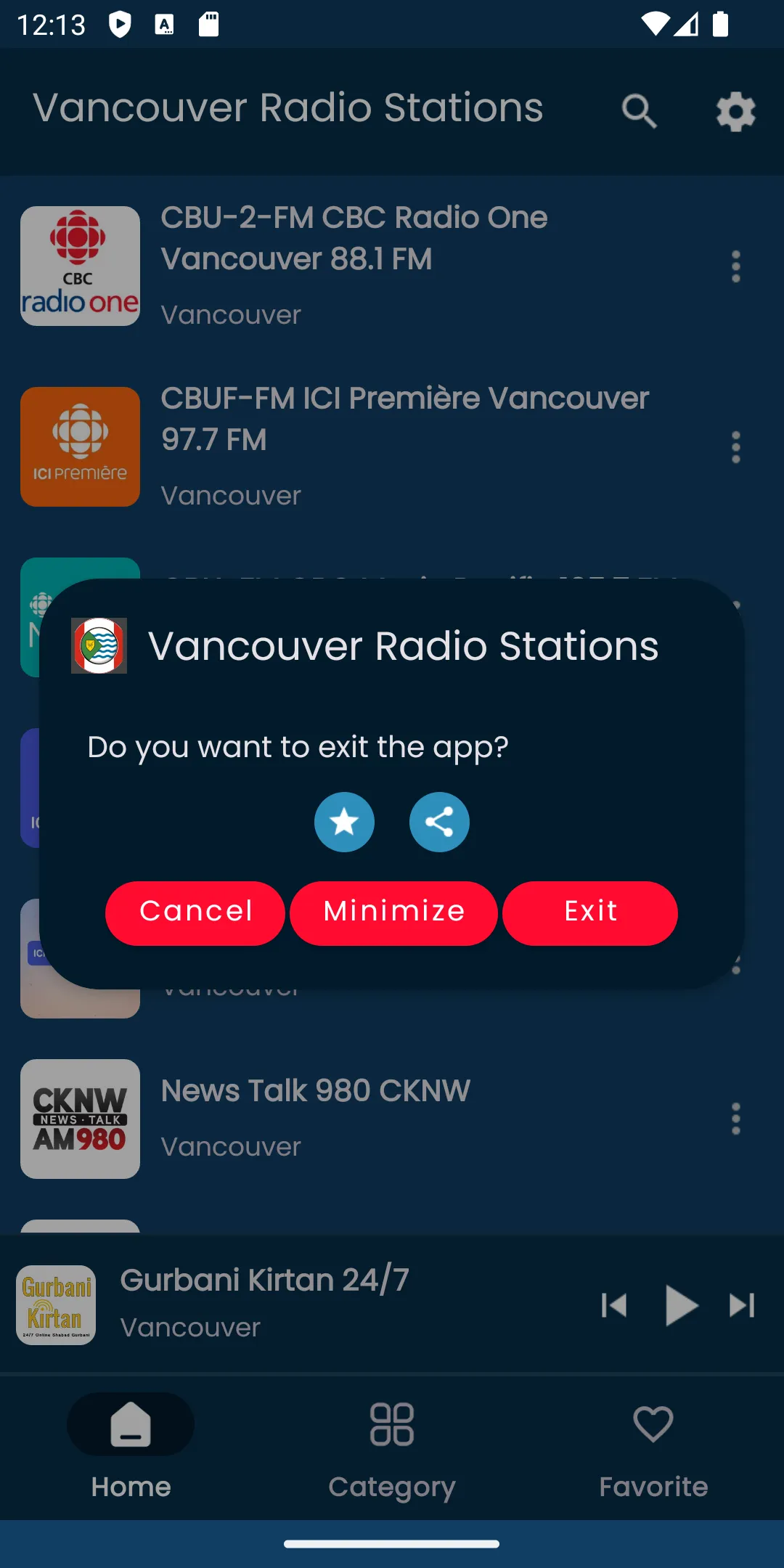 Radios from Vancouver | Indus Appstore | Screenshot