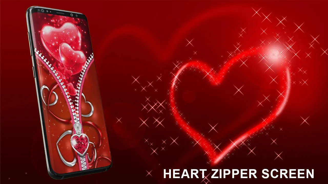 Heart zipper lock screen | Indus Appstore | Screenshot