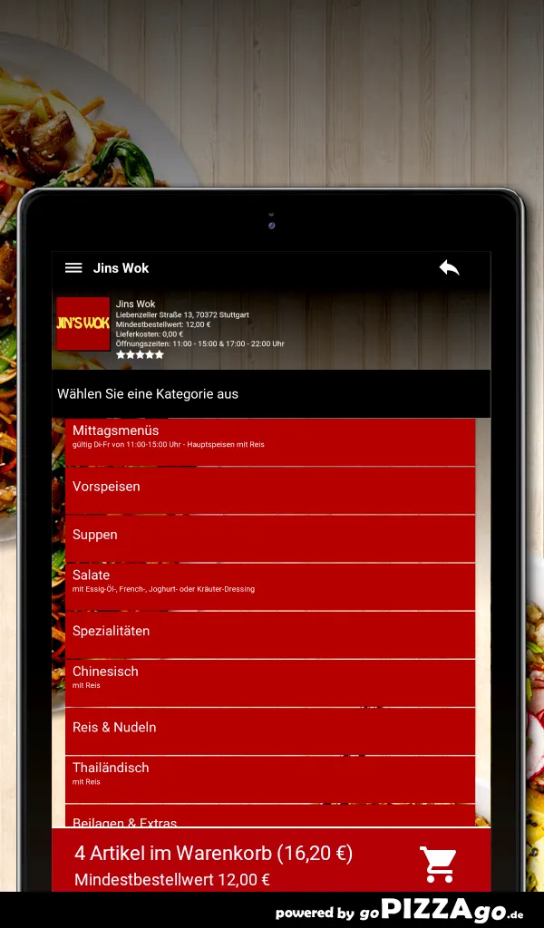 Jins Wok Stuttgart | Indus Appstore | Screenshot