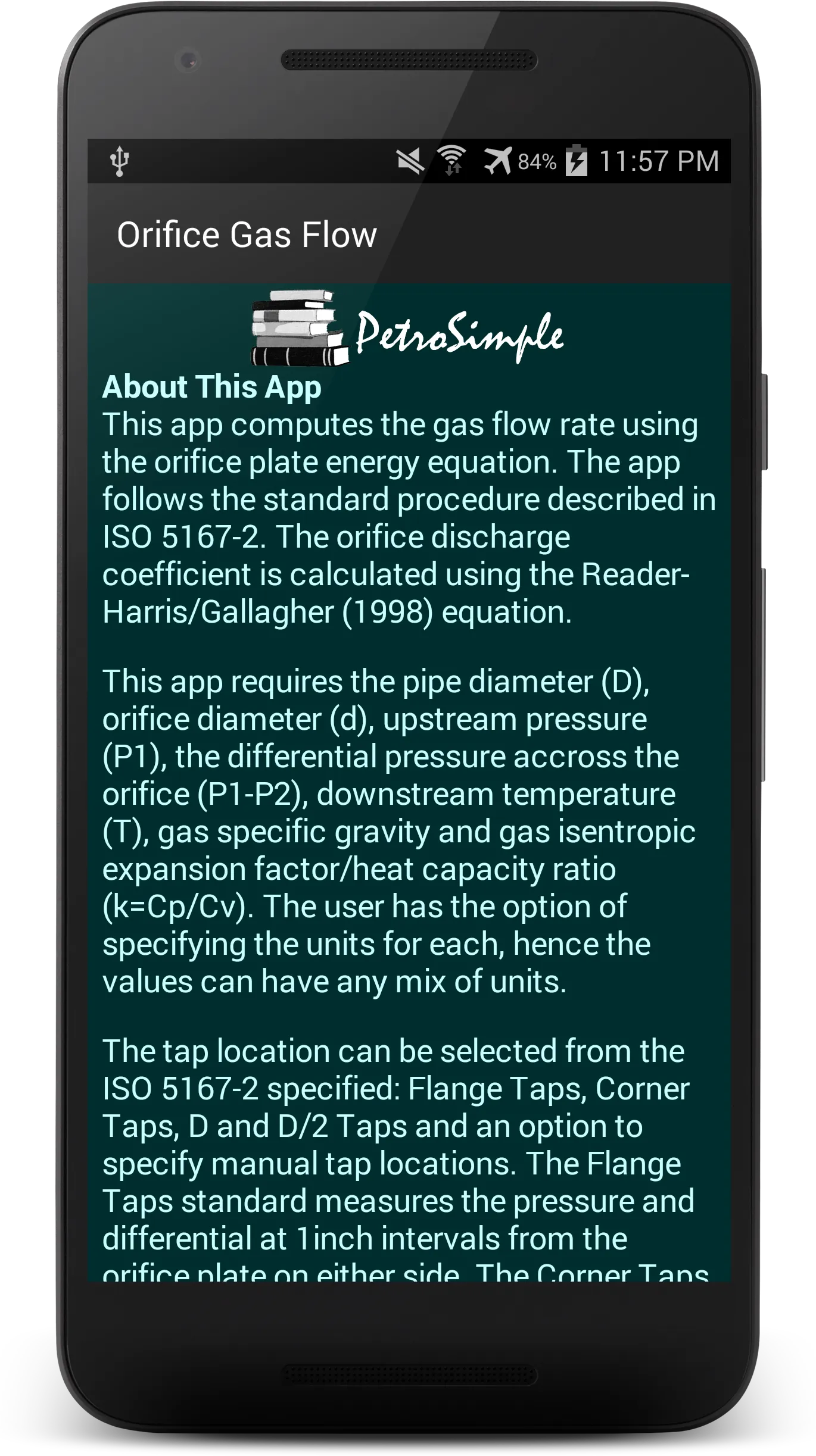 Orifice Gas Flow | Indus Appstore | Screenshot