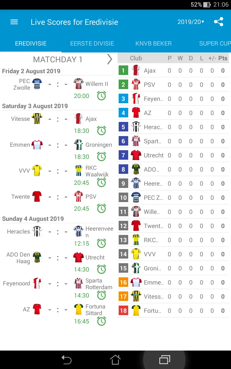 Live Scores for Eredivisie | Indus Appstore | Screenshot