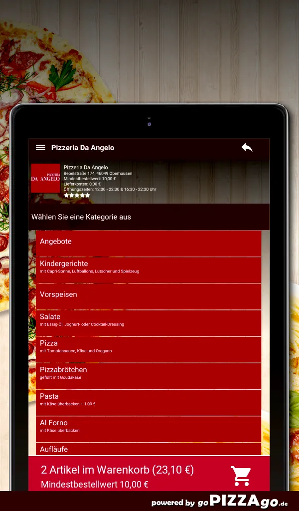 Pizzeria Da Angelo Oberhausen | Indus Appstore | Screenshot