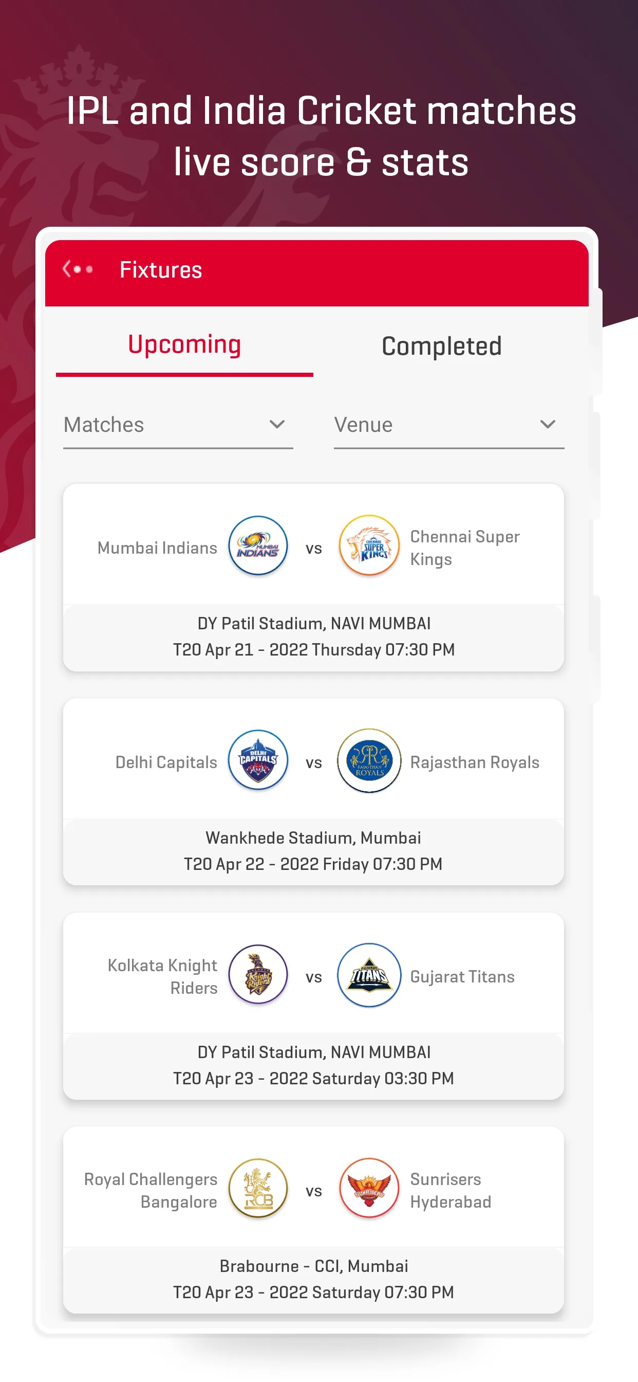 RCB Official- Live IPL Cricket | Indus Appstore | Screenshot