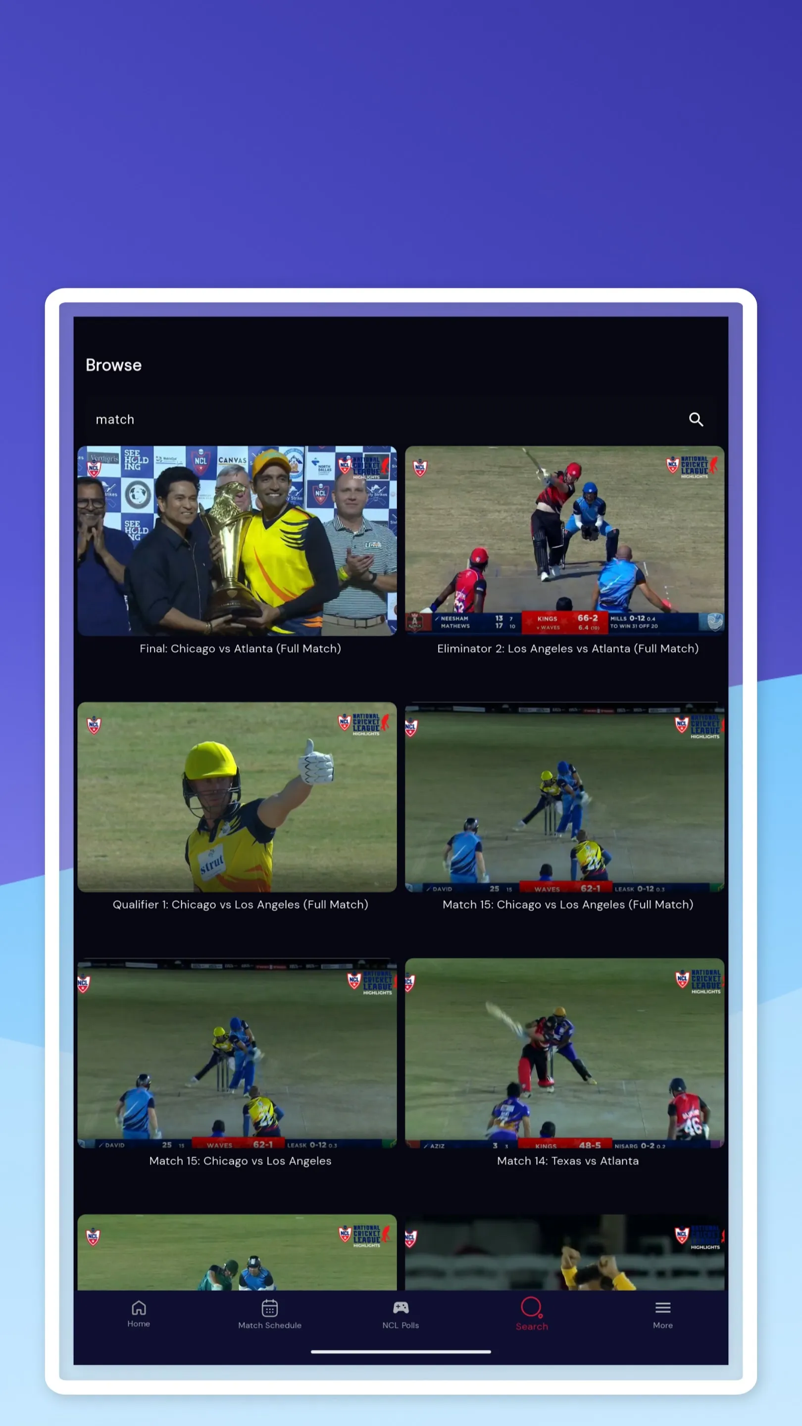 NCL CRICKET | Indus Appstore | Screenshot