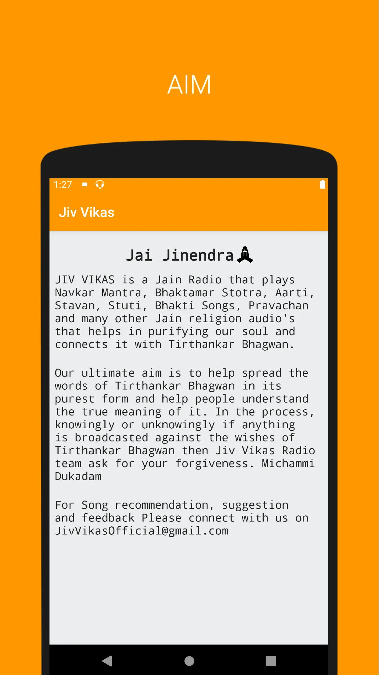 Jiv Vikas - A Jain Radio | Indus Appstore | Screenshot