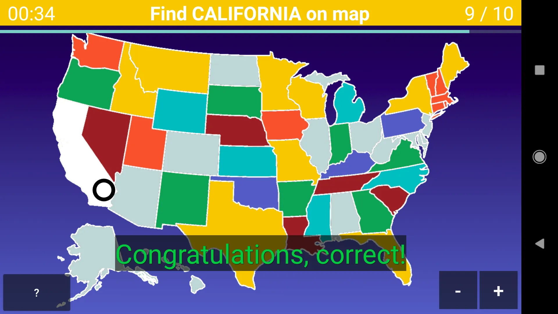 US Map Quiz - 50 States Quiz | Indus Appstore | Screenshot