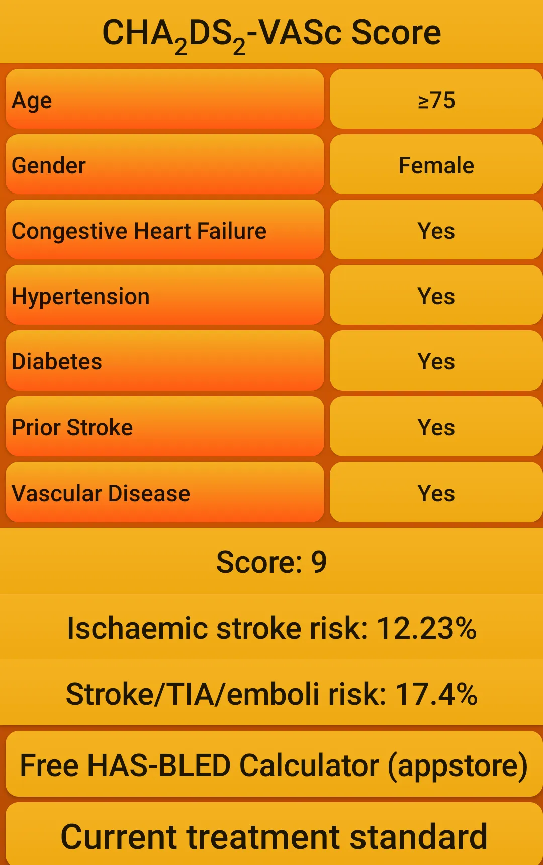 Atrial fibrillation risk calc | Indus Appstore | Screenshot