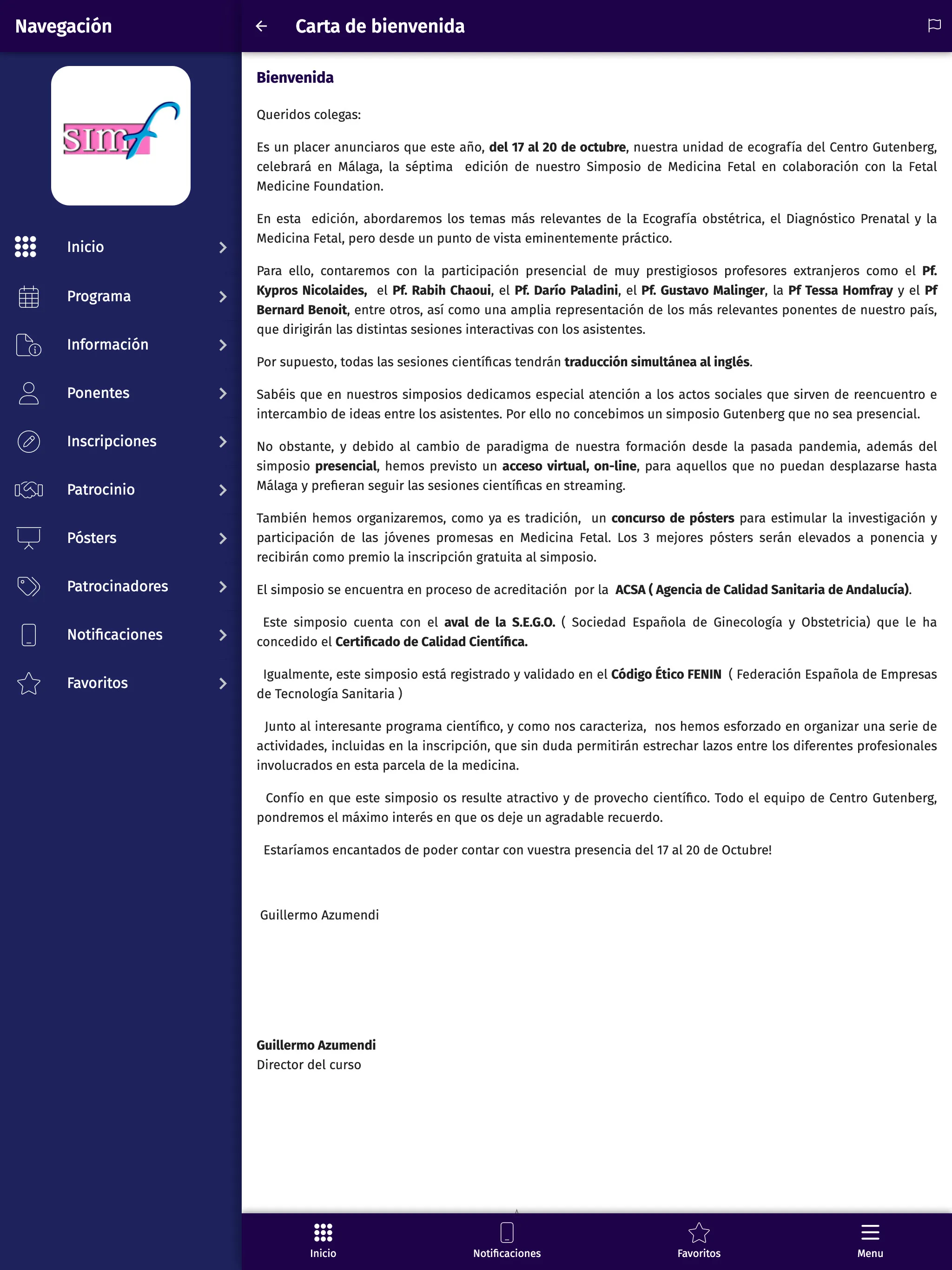 Simposio Medicina Fetal | Indus Appstore | Screenshot