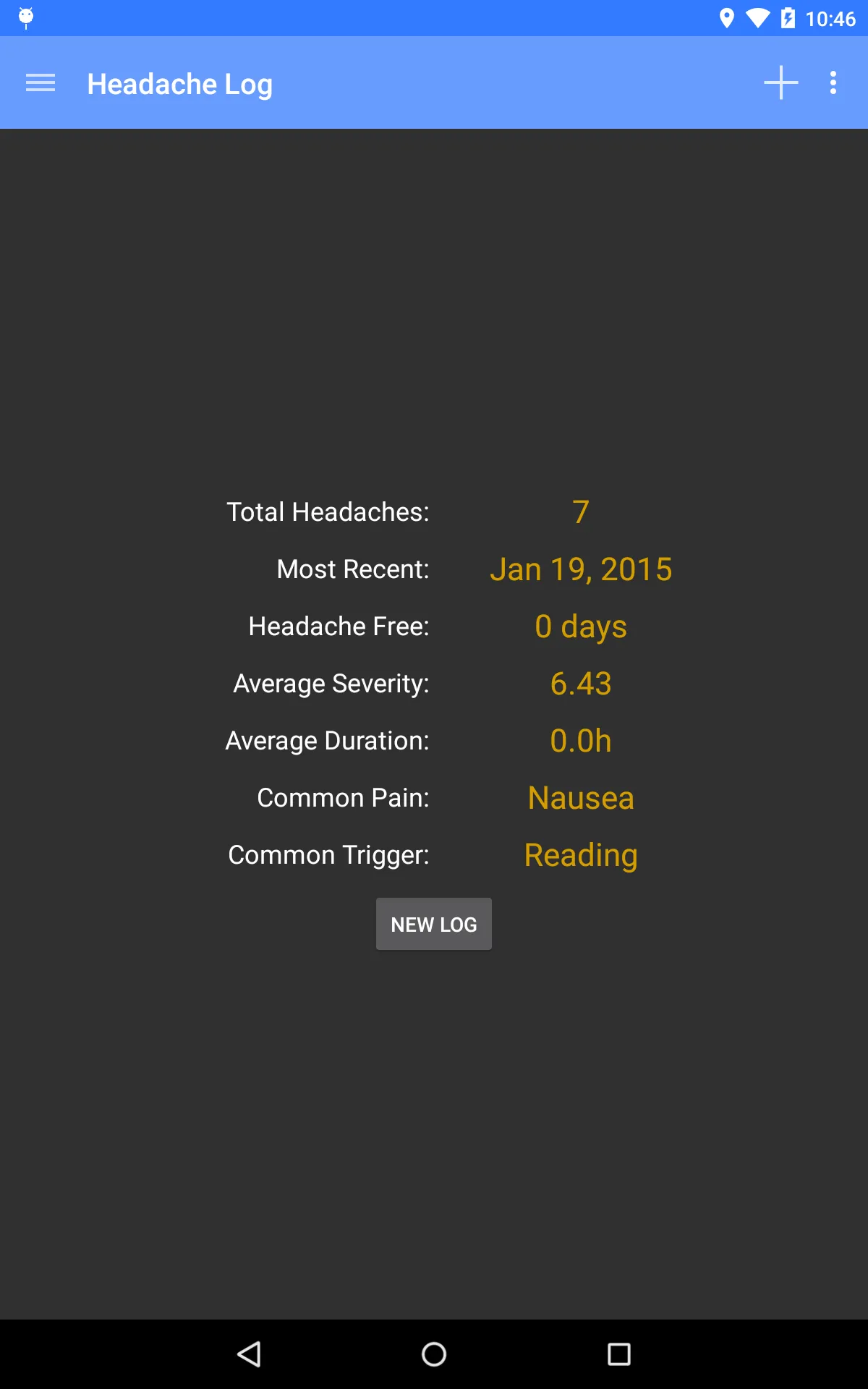 Headache Log | Indus Appstore | Screenshot