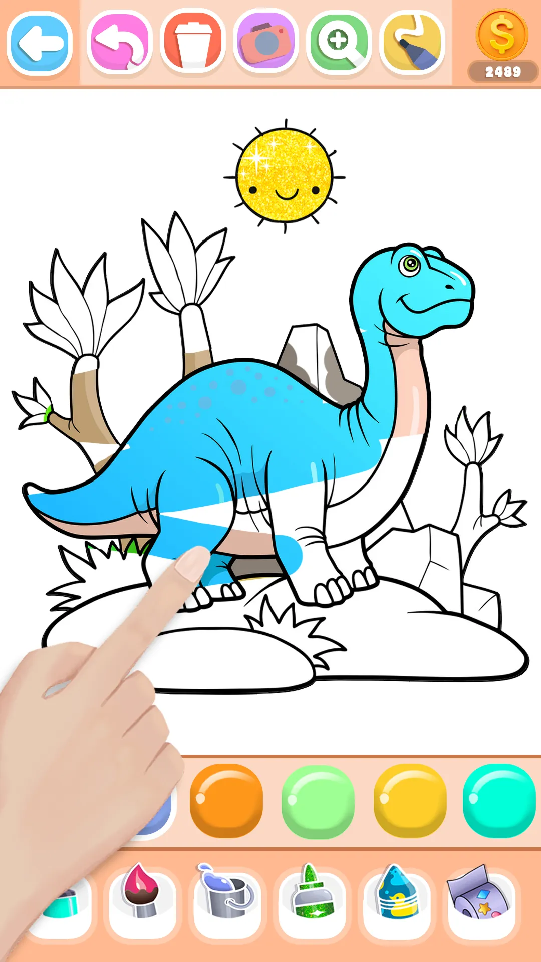 Dinosaur Coloring Book Glitter | Indus Appstore | Screenshot