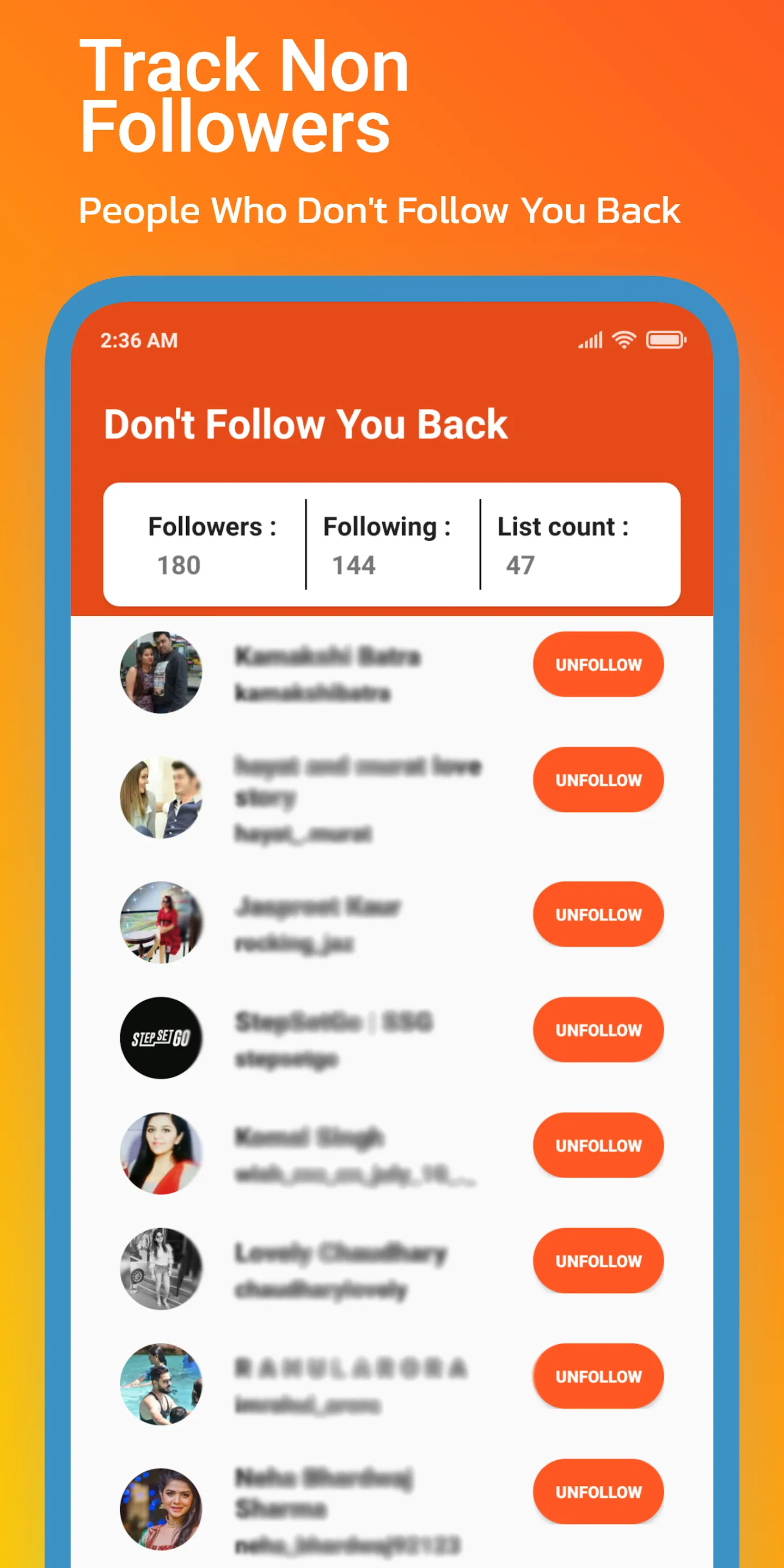 Followers & Unfollowers | Indus Appstore | Screenshot