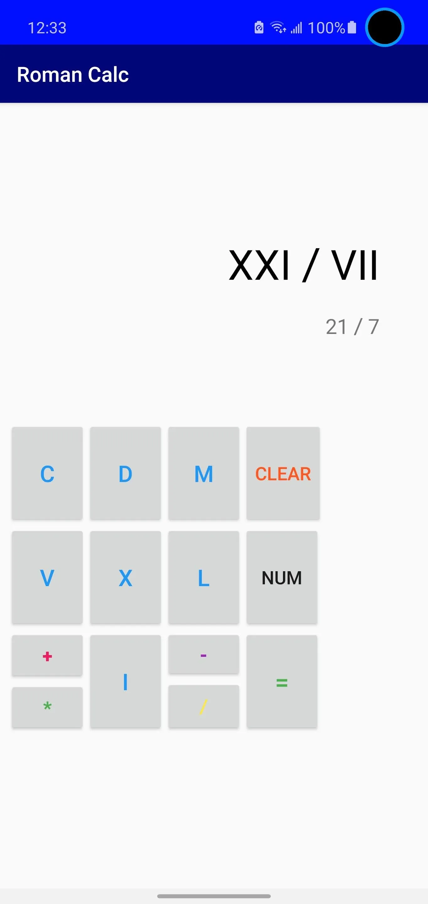 Roman Numeral Calculator | Indus Appstore | Screenshot