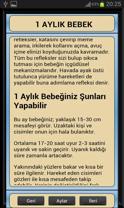 Bebek Gelişimi Ay Ay Detaylı | Indus Appstore | Screenshot