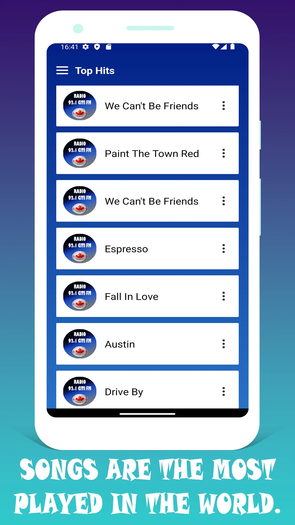 92.1 Citi FM Winnipeg Radio CA | Indus Appstore | Screenshot