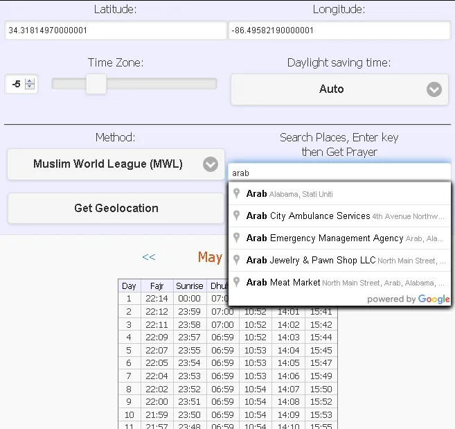 Monthly Prayer Timetable | Indus Appstore | Screenshot