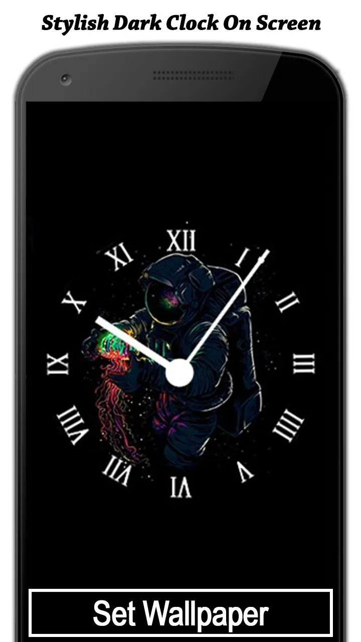 Dark Clock On Screen Live Wall | Indus Appstore | Screenshot