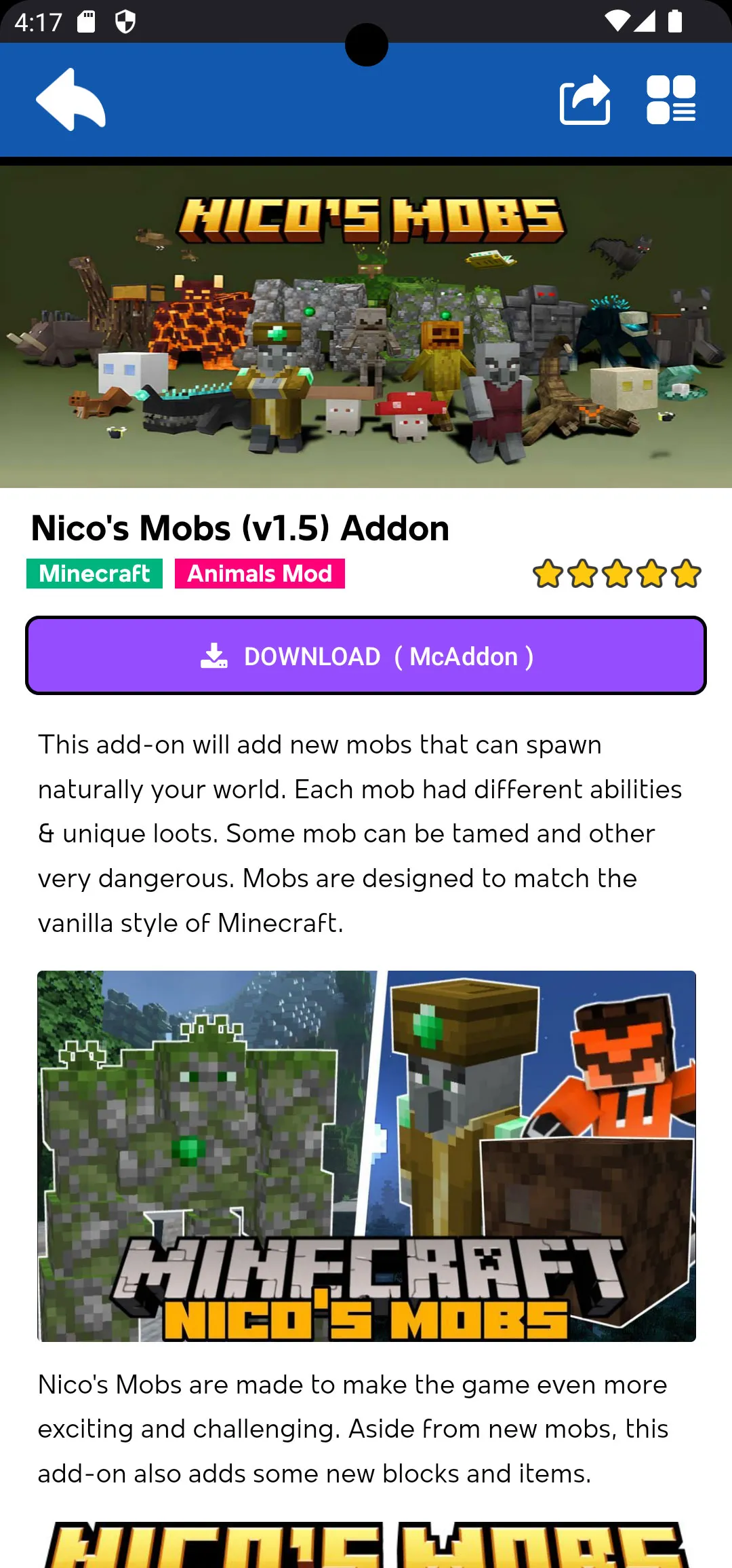 Real Animal Minecraft Mods | Indus Appstore | Screenshot