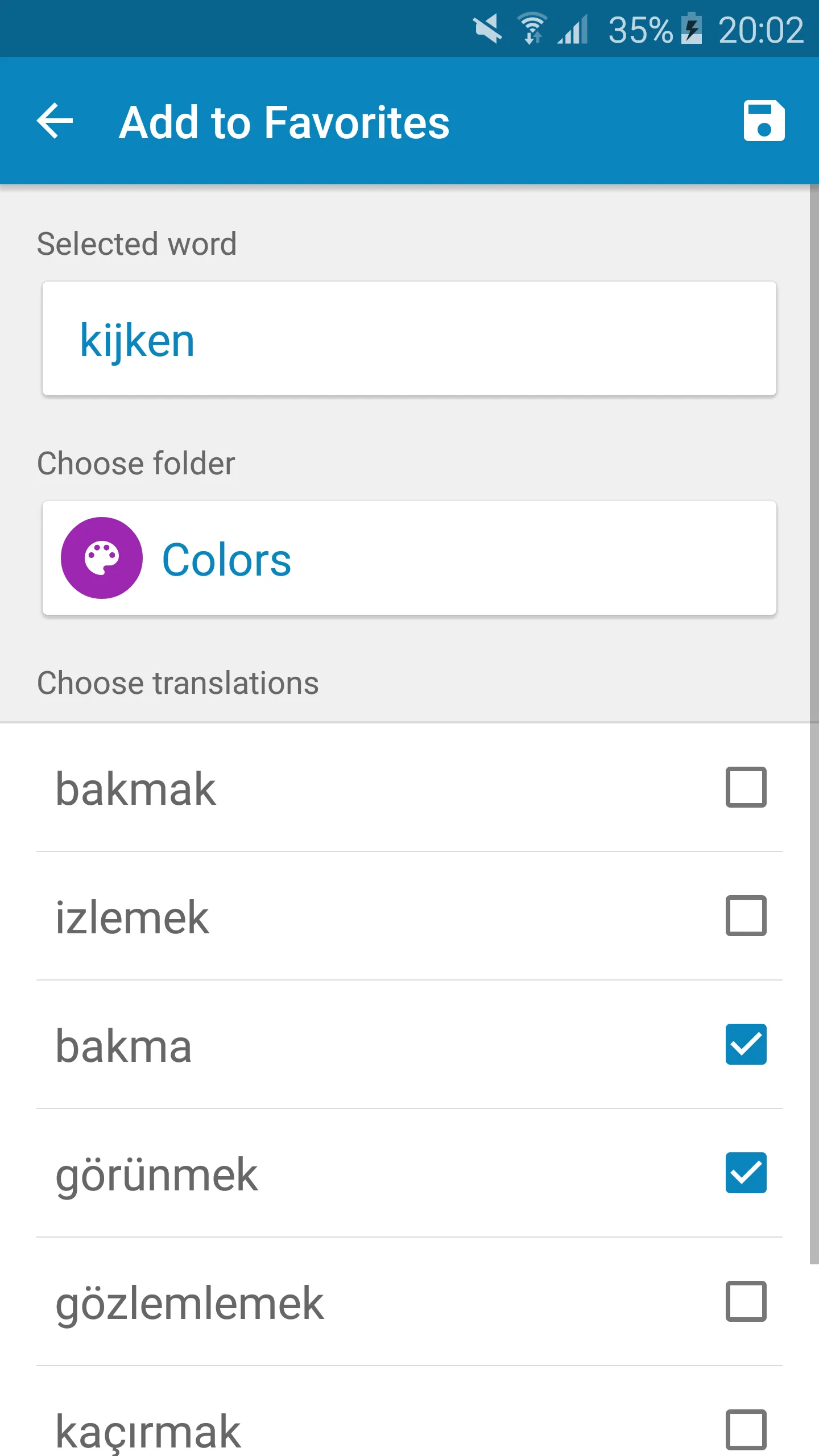Dutch-Turkish Dictionary | Indus Appstore | Screenshot