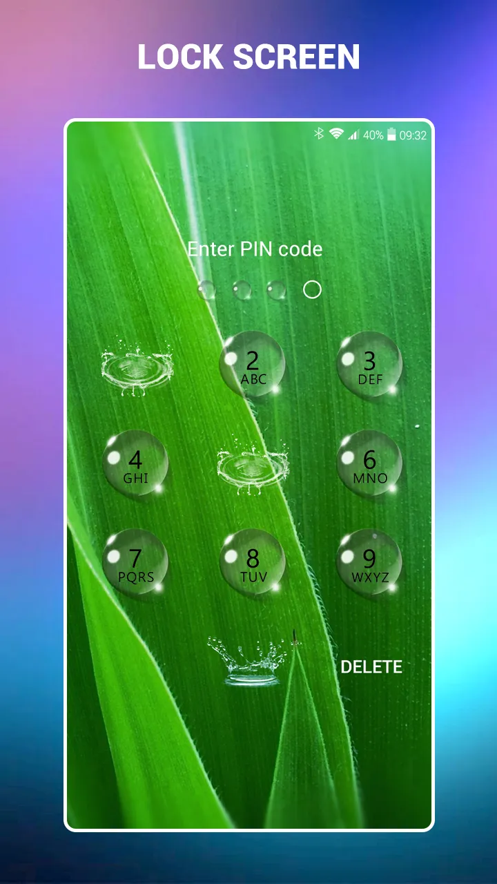 Lock screen - water droplets | Indus Appstore | Screenshot