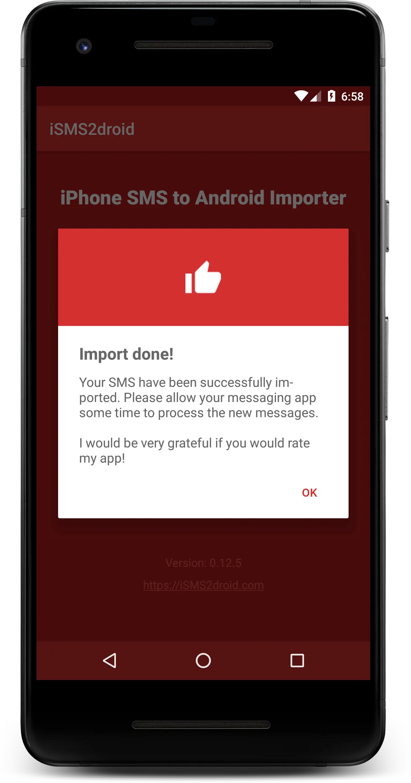 iSMS2droid - iPhone SMS Import | Indus Appstore | Screenshot