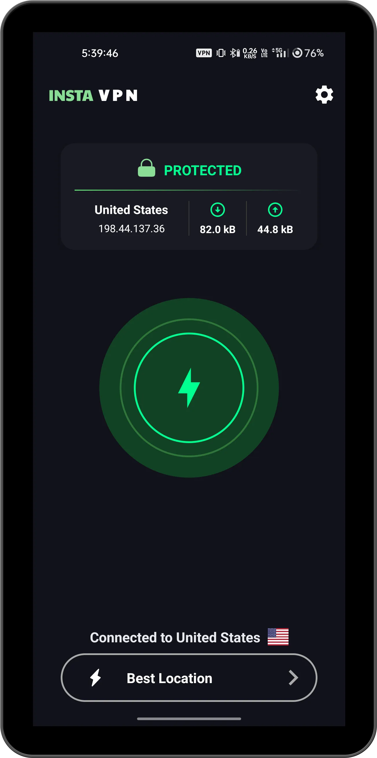 Insta VPN : Lightning Fast VPN | Indus Appstore | Screenshot