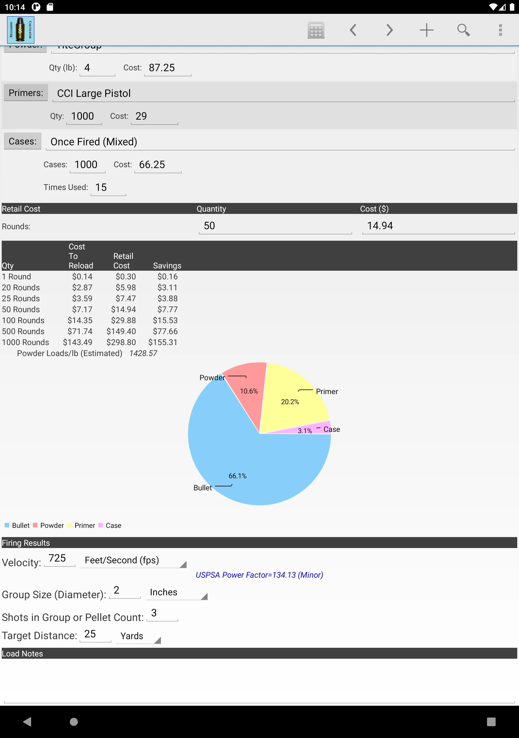 Reloading Calculator - Ammo | Indus Appstore | Screenshot