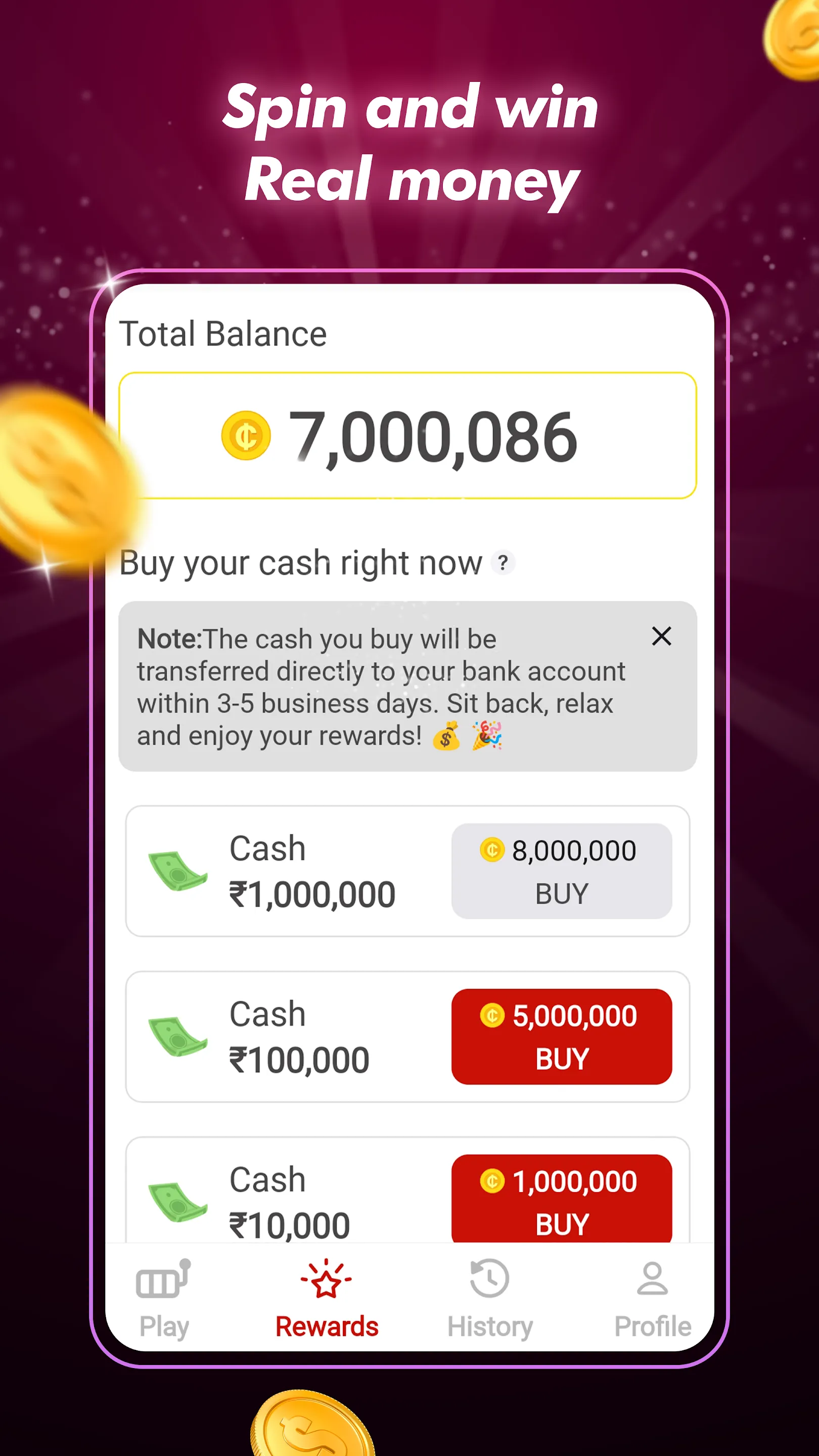 Coin Factory:Win Cash. No-Loss | Indus Appstore | Screenshot