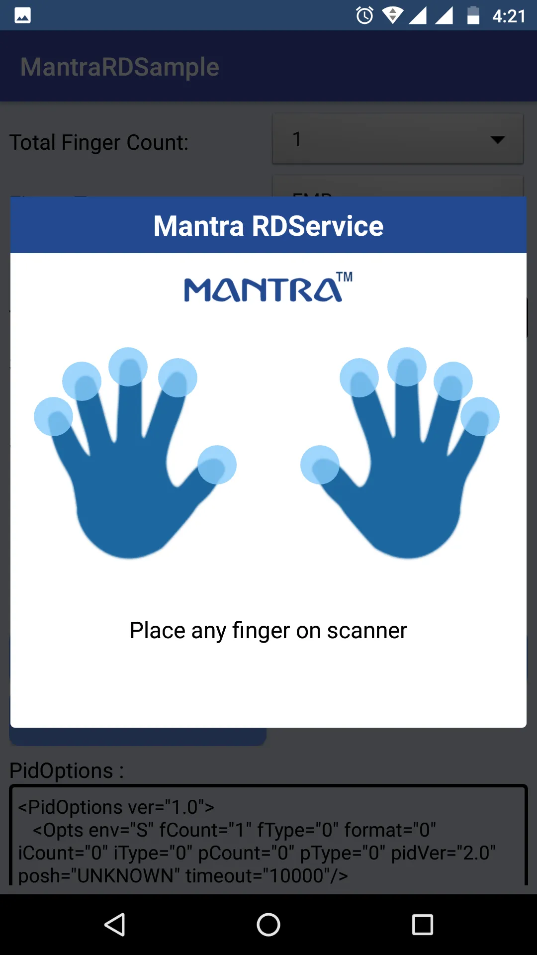 Mantra RD Service | Indus Appstore | Screenshot