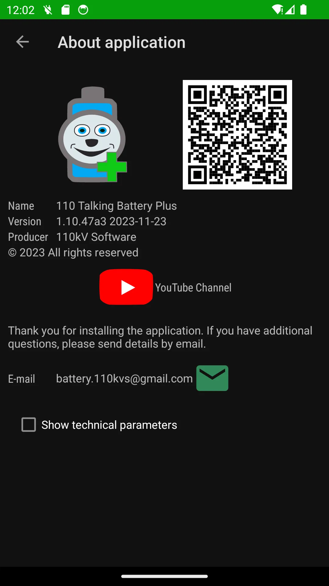 110 Talking Battery Alarm | Indus Appstore | Screenshot