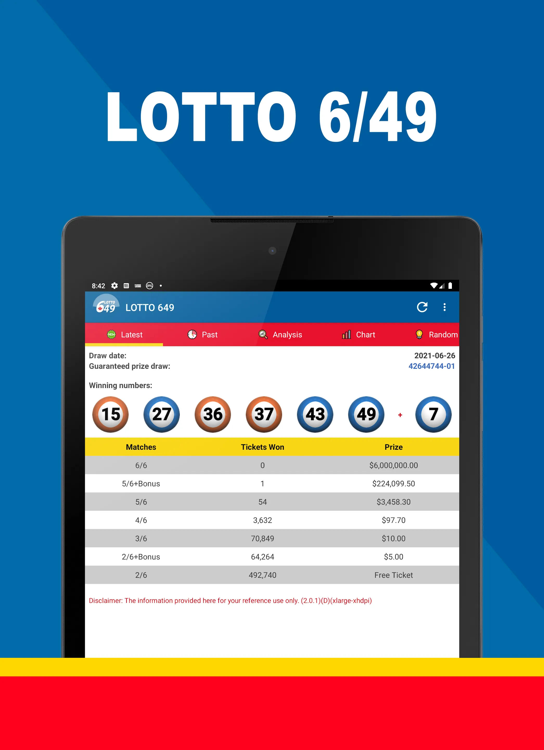 LOTTO 6/49 | Indus Appstore | Screenshot