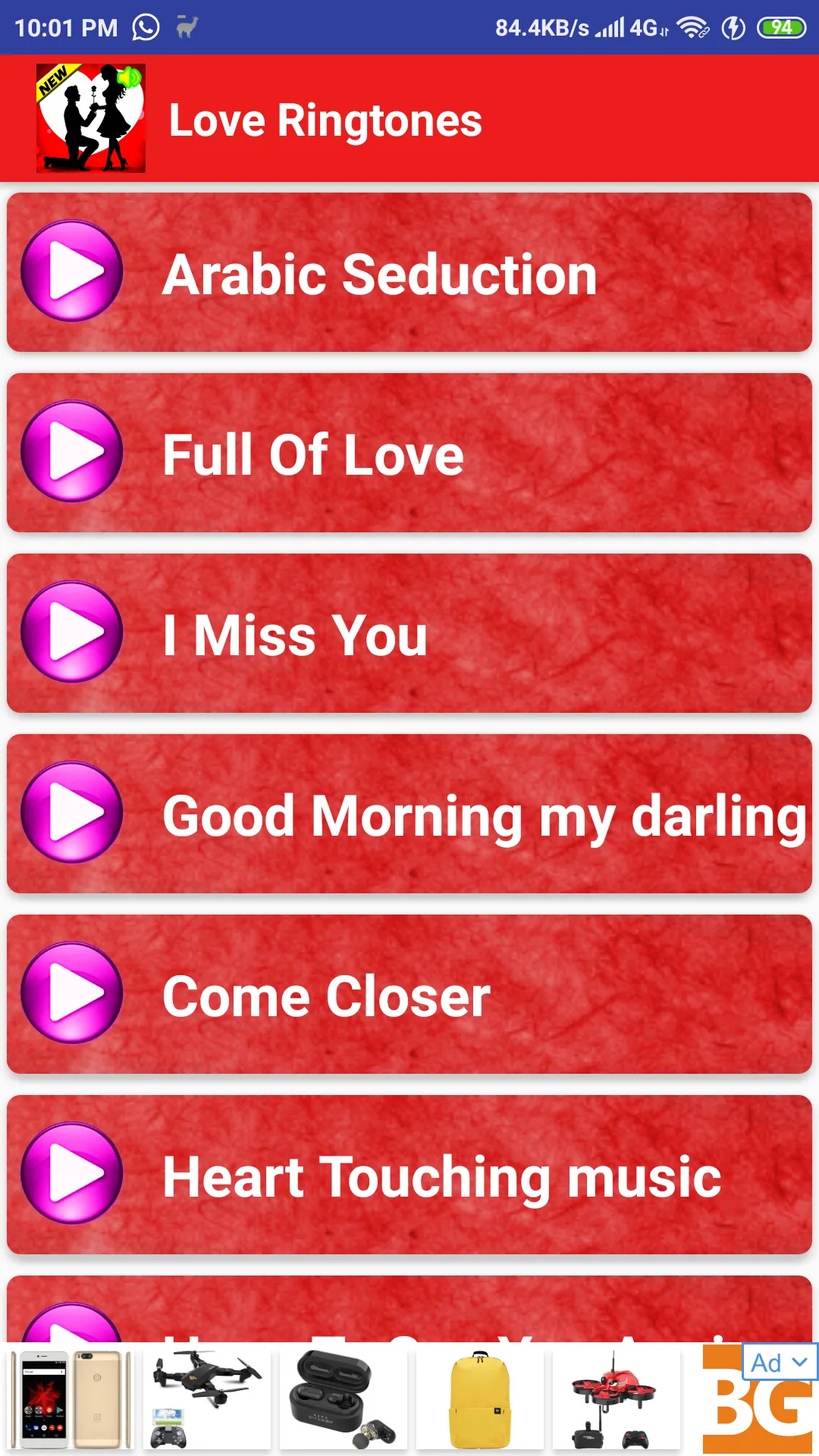 Love Ringtones | Indus Appstore | Screenshot