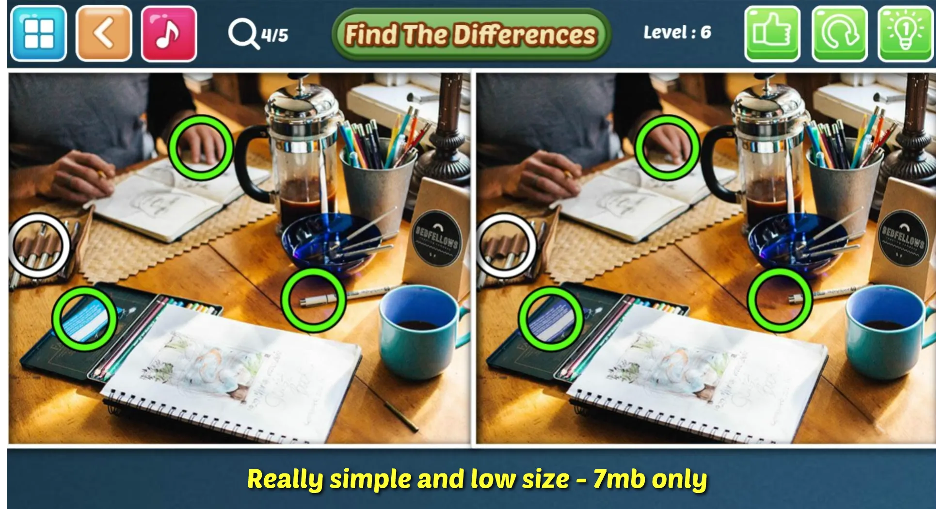 Find the difference 10 mb game | Indus Appstore | Screenshot